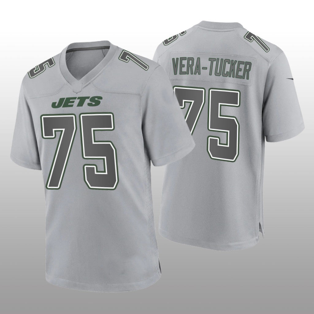 Custom #75 Gray NYJ Football Shirt Top
