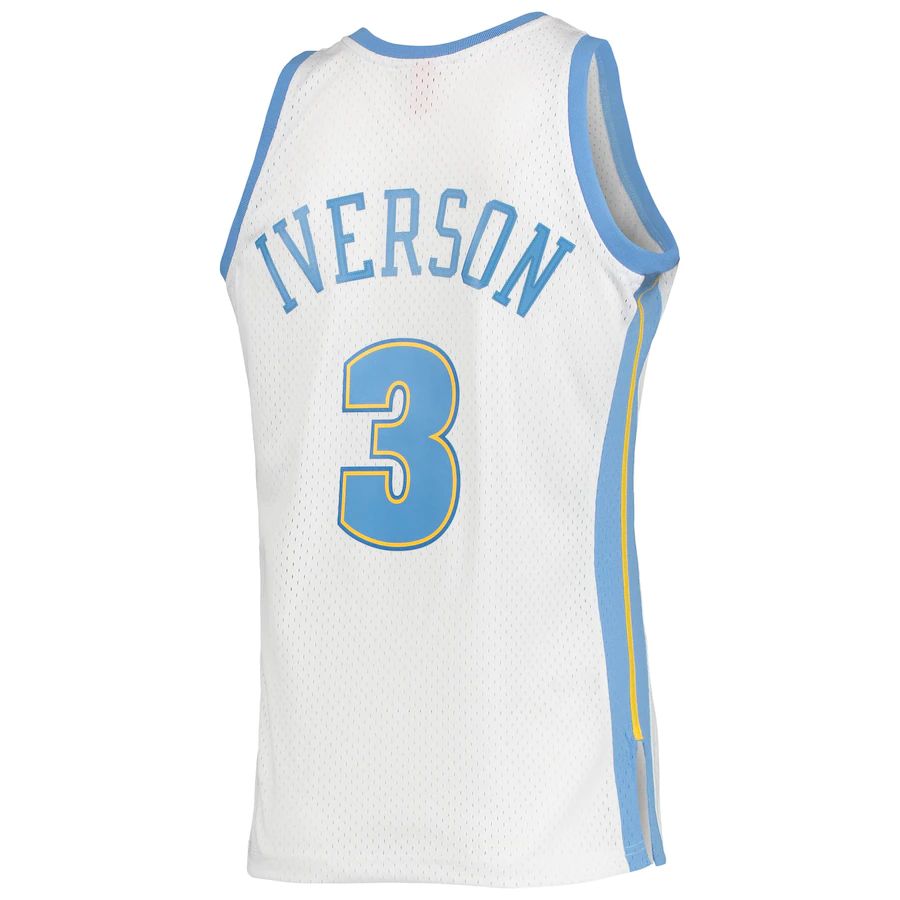 Custom #3 White 2006 DEN Basketball Shirt Top