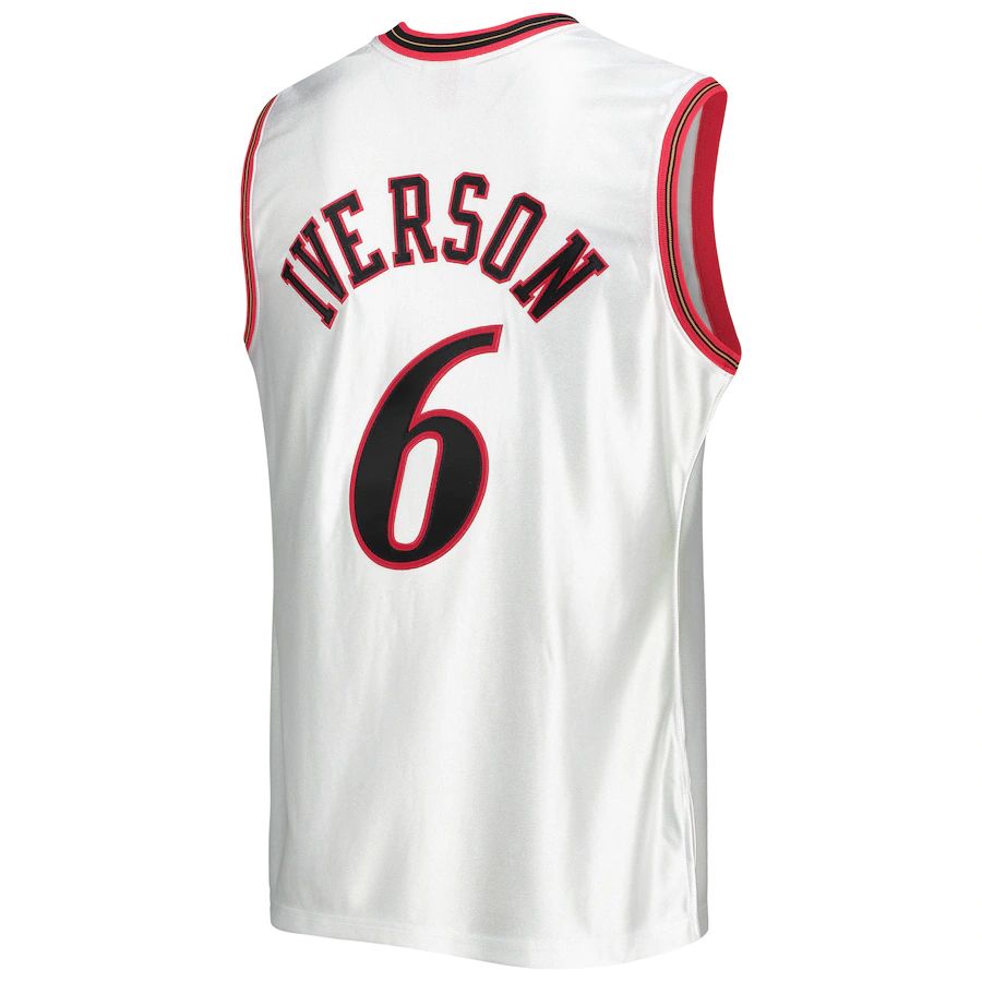 Custom #6 White 2002 Basketball Shirt Top