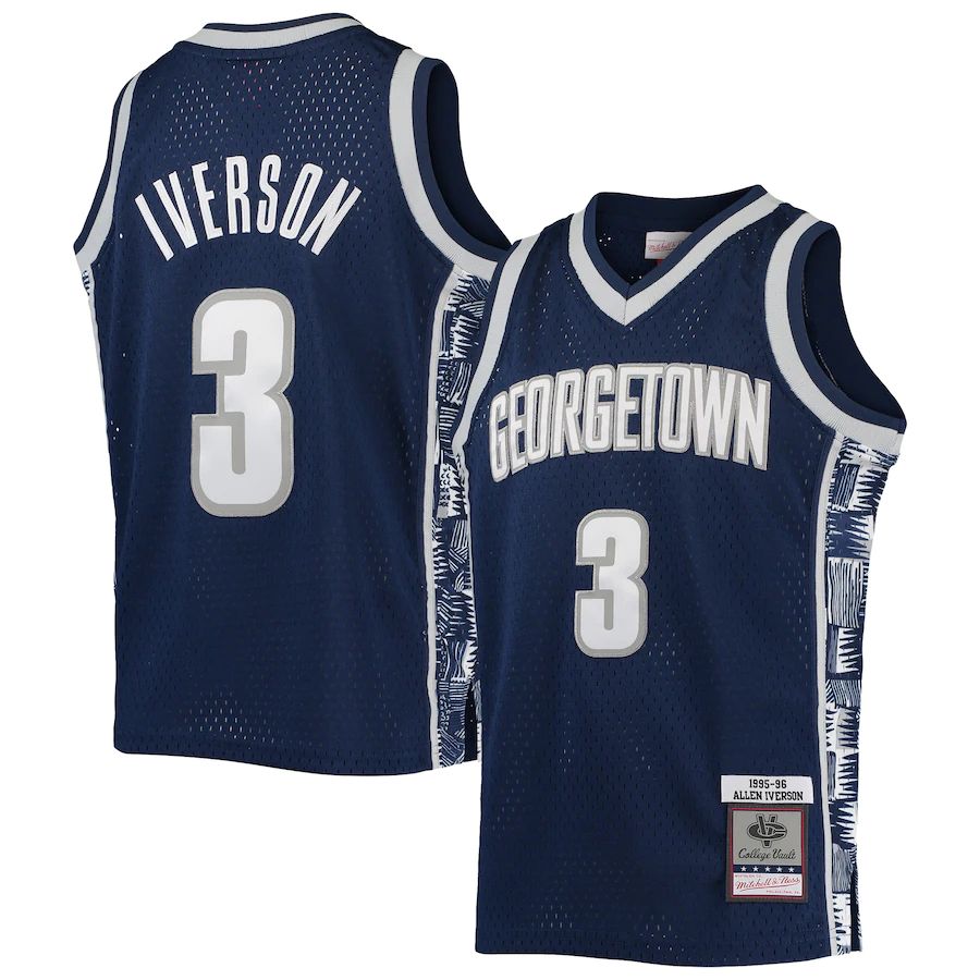 Custom #3 Navy 1995 Throwback College Shirt Top