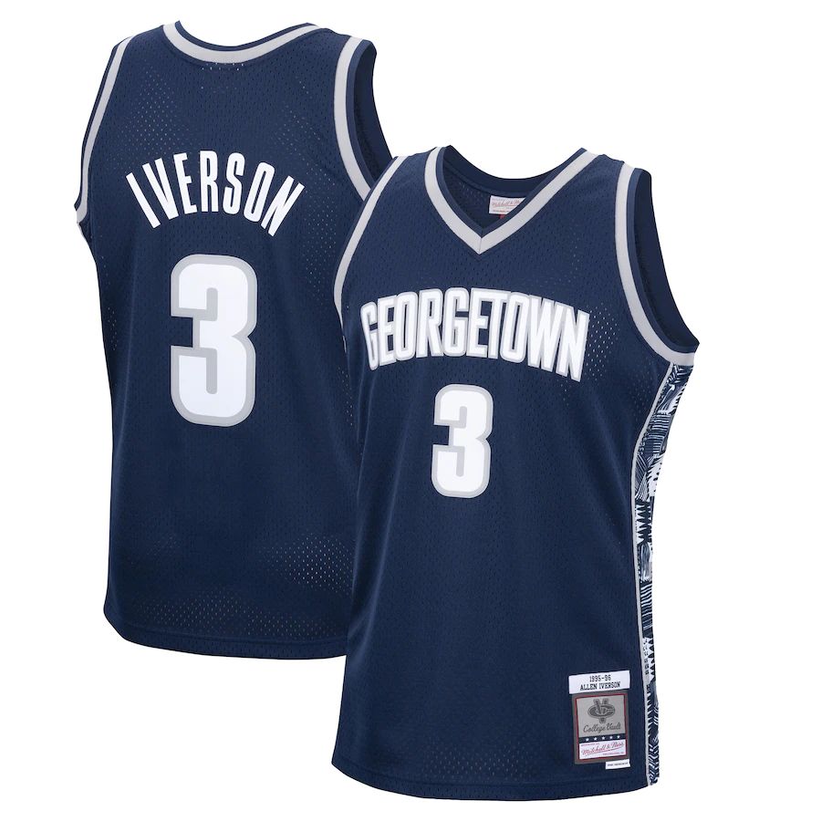 Custom #3 Navy 1995 Throwback College Shirt Top