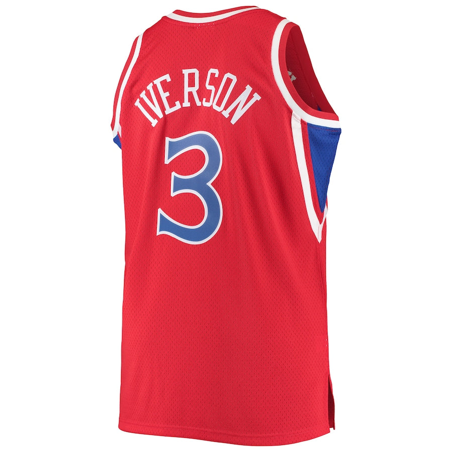 Custom #3 Red PHI Basketball Shirt Top