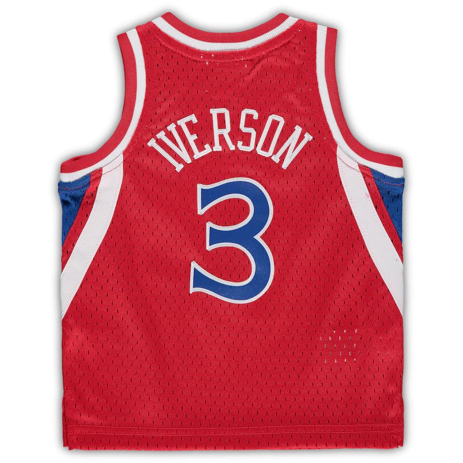Custom #3 Red 1996 PHI Basketball Shirt Top