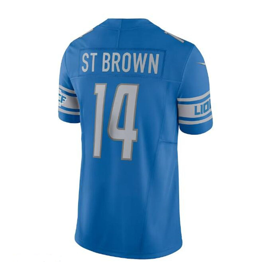 Custom #14 Blue DET Football Shirt Top