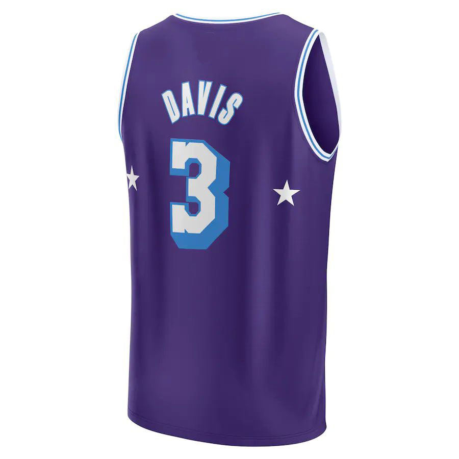 Custom #3 Purple 2021 LAL Basketball Shirt Top