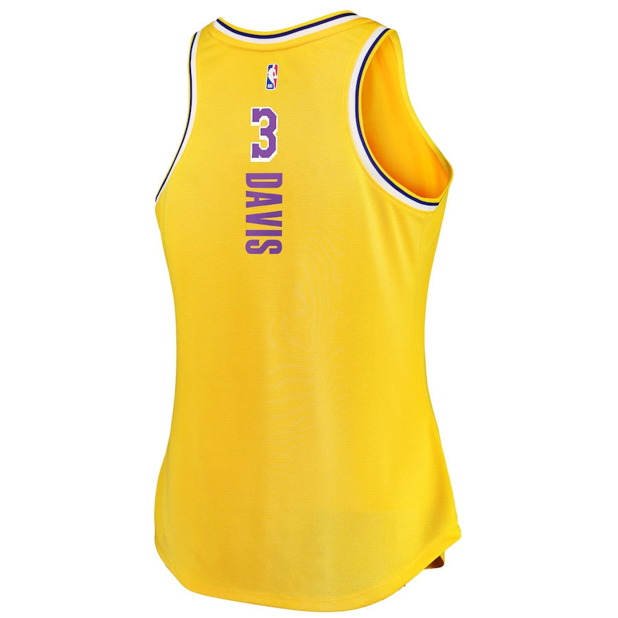 Custom #3 Gold LAL Basketball Shirt Top
