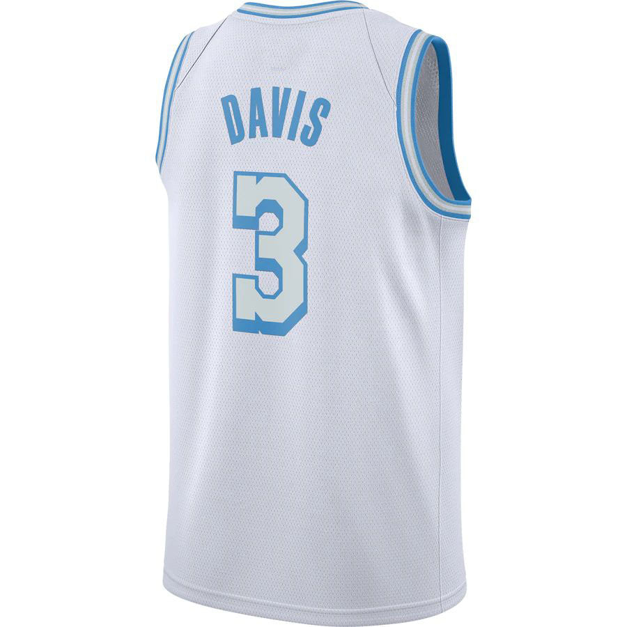 Custom #3 White 2020 LAL Basketball Shirt Top