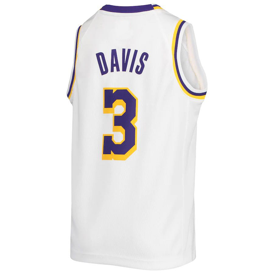 Custom #3 White 2020 LAL Basketball Shirt Top