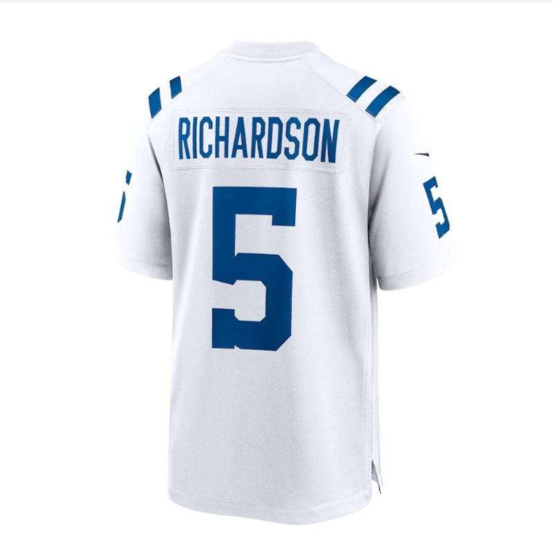 Custom #5 White 2023 IND Football Shirt Top