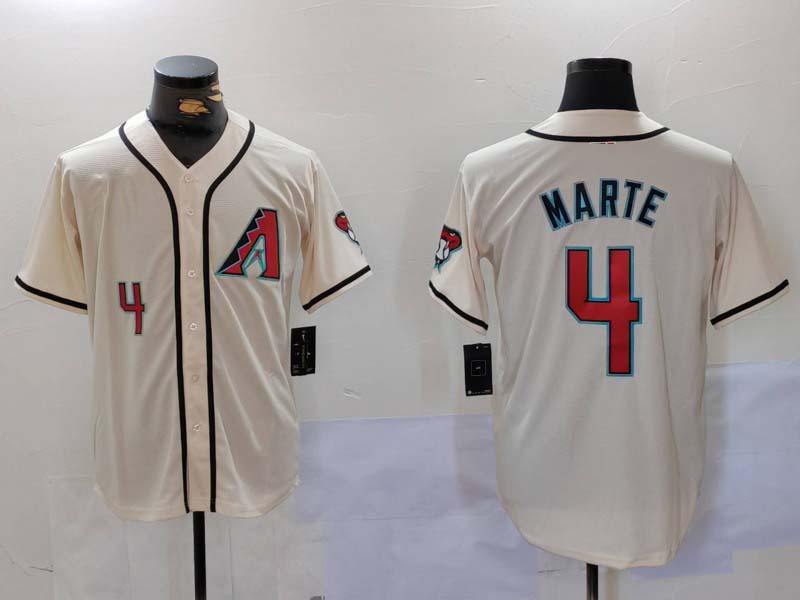 Custom #4 Cream Baseball Shirt Top
