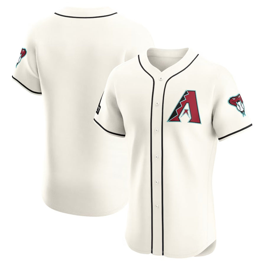 Custom White ARI Baseball Shirt Top