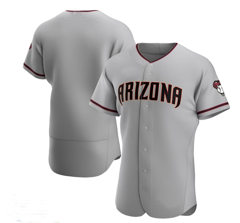 Custom Gray ARI Baseball Shirt Top