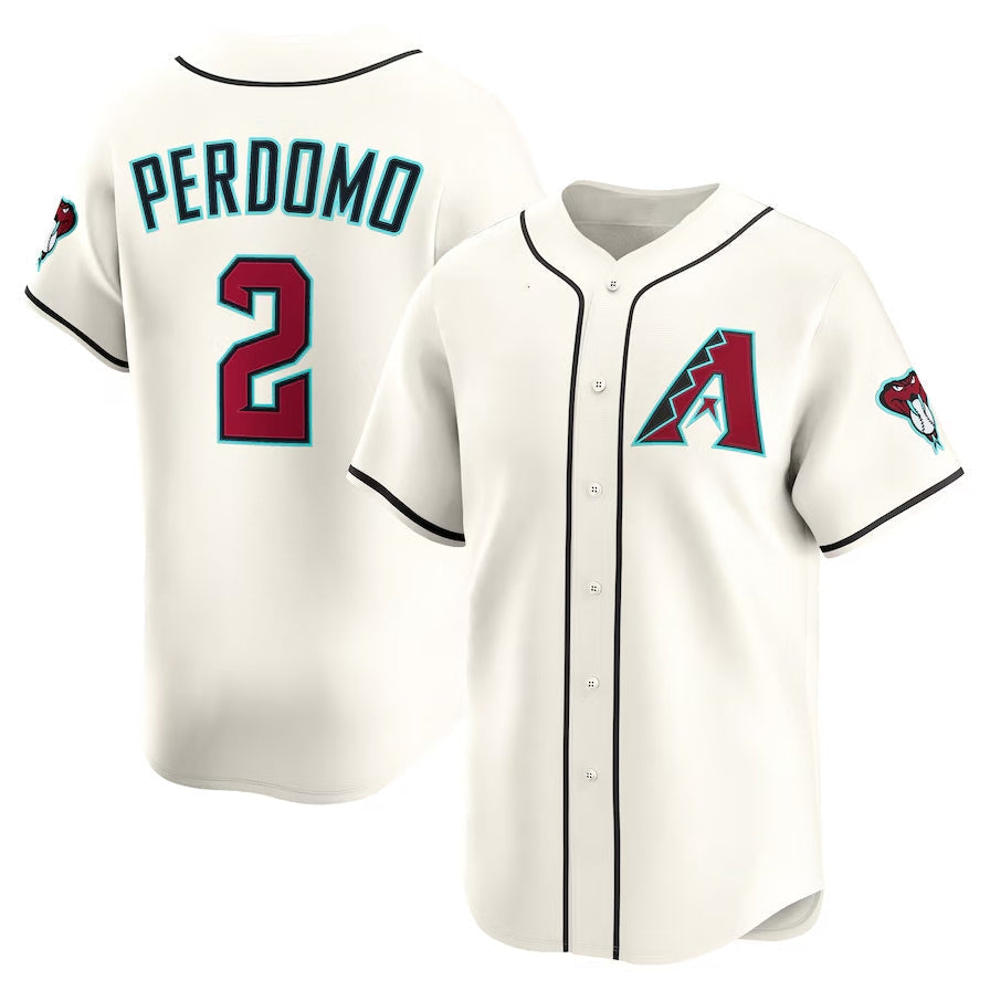 Custom #2 Cream ARI Baseball Shirt Top