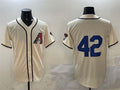 Custom #42 Cream ARI Baseball Shirt Top