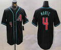 Custom #4 Black ARI Baseball Shirt Top