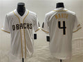 Custom #4 White ARI Baseball Shirt Top