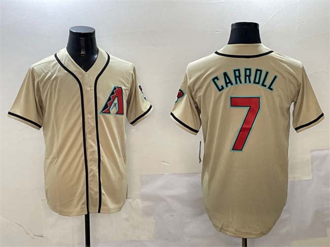 Custom #7 Gold ARI Baseball Shirt Top