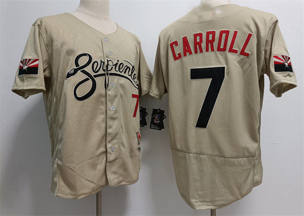 Custom #7 Tan City Connect ARI Baseball Shirt Top