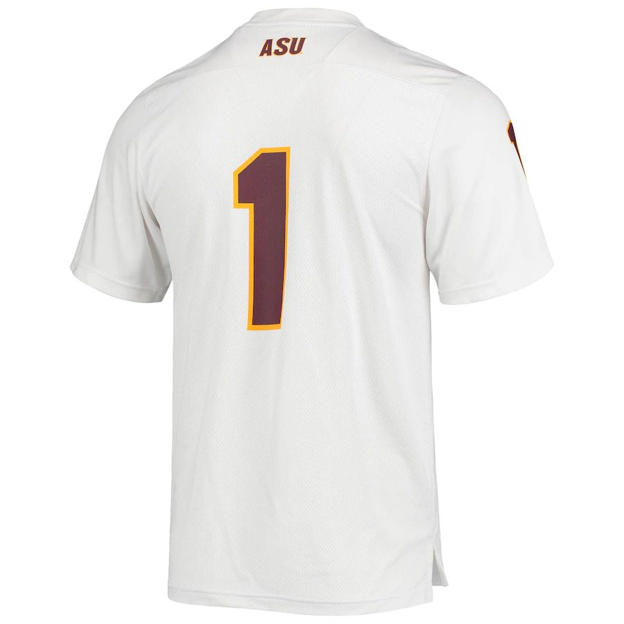 Custom #1 White College Shirt Top