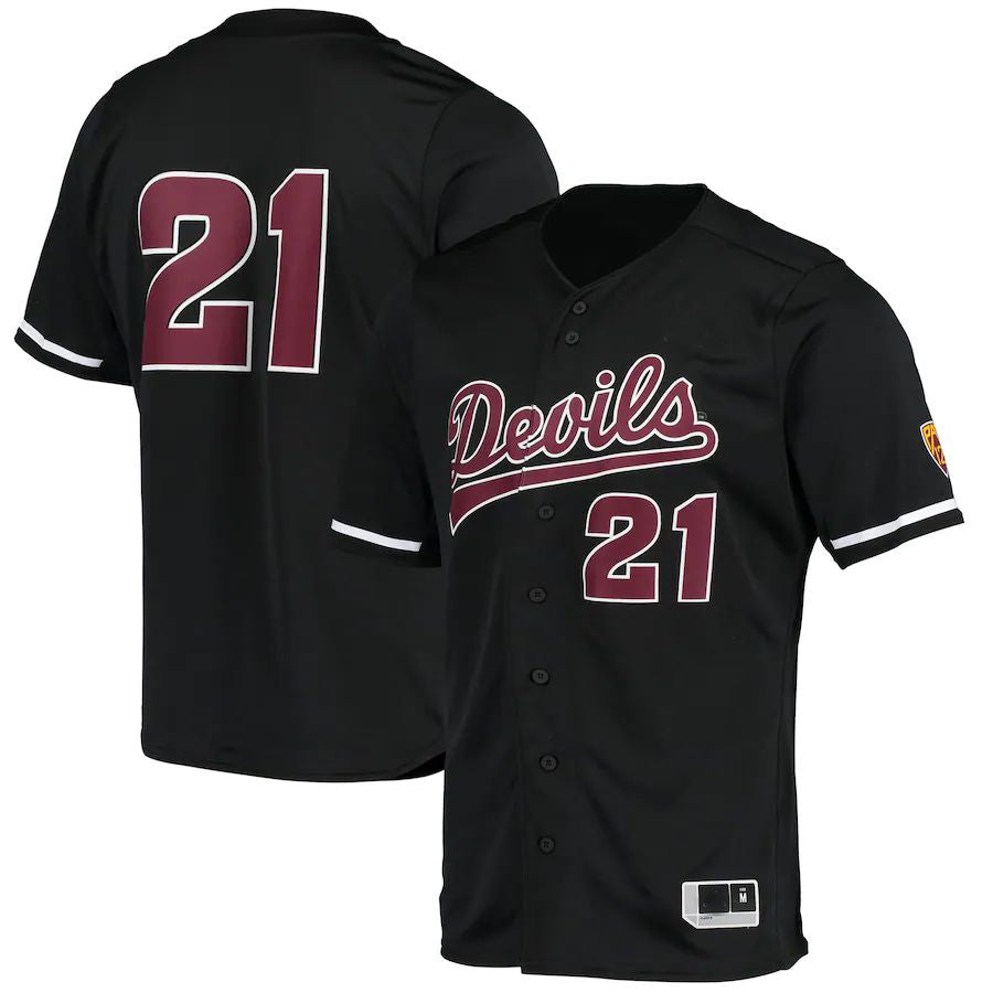 Custom #21 Black Baseball Shirt Top