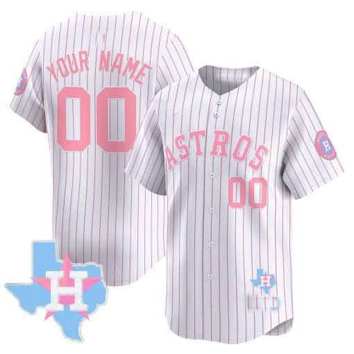 Custom Blue HOU Baseball Shirt Top