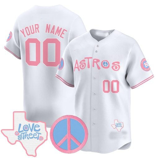 Custom Pink HOU Baseball Shirt Top