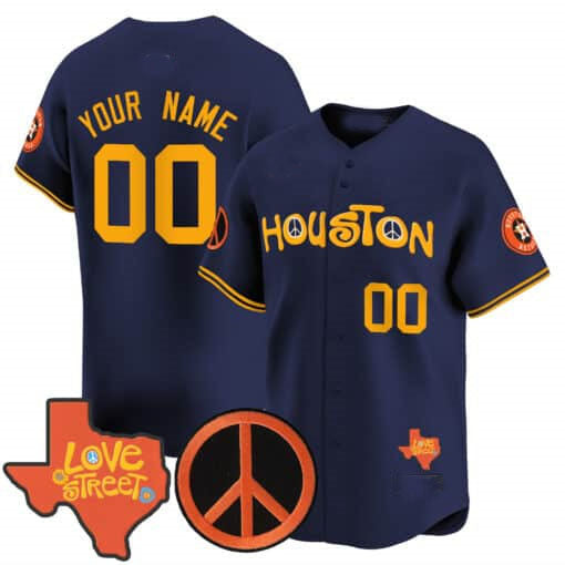 Custom HOU Baseball Shirt Top