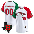 Custom White HOU Baseball Shirt Top