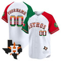 Custom White HOU Baseball Shirt Top