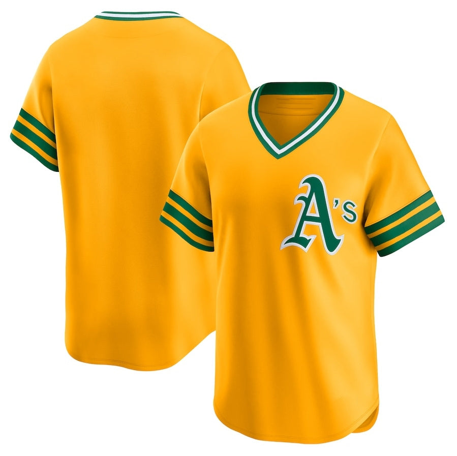 Custom Gold OAK Baseball Shirt Top