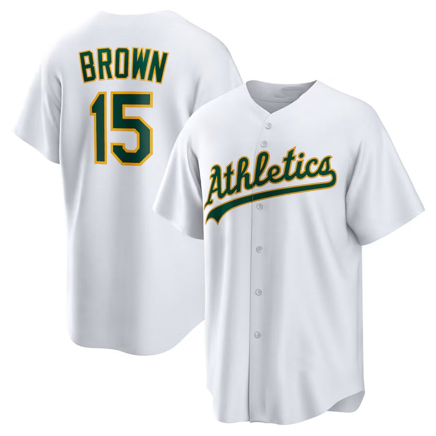 Custom #15 White OAK Baseball Shirt Top