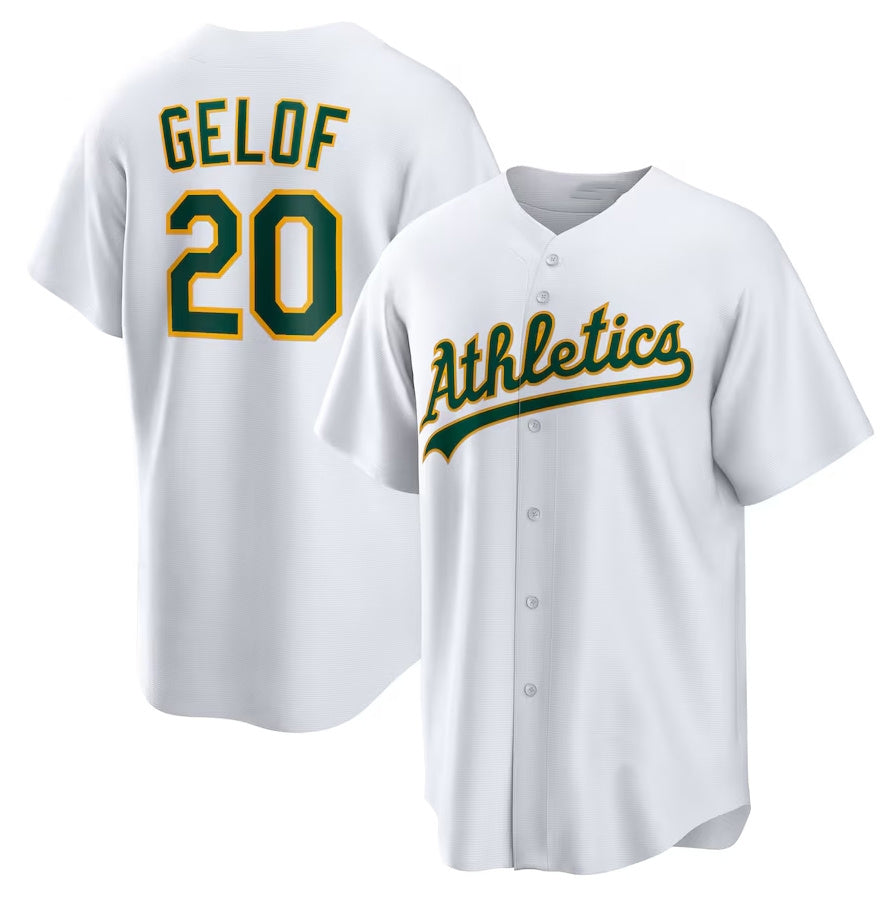 Custom #20 White OAK Baseball Shirt Top