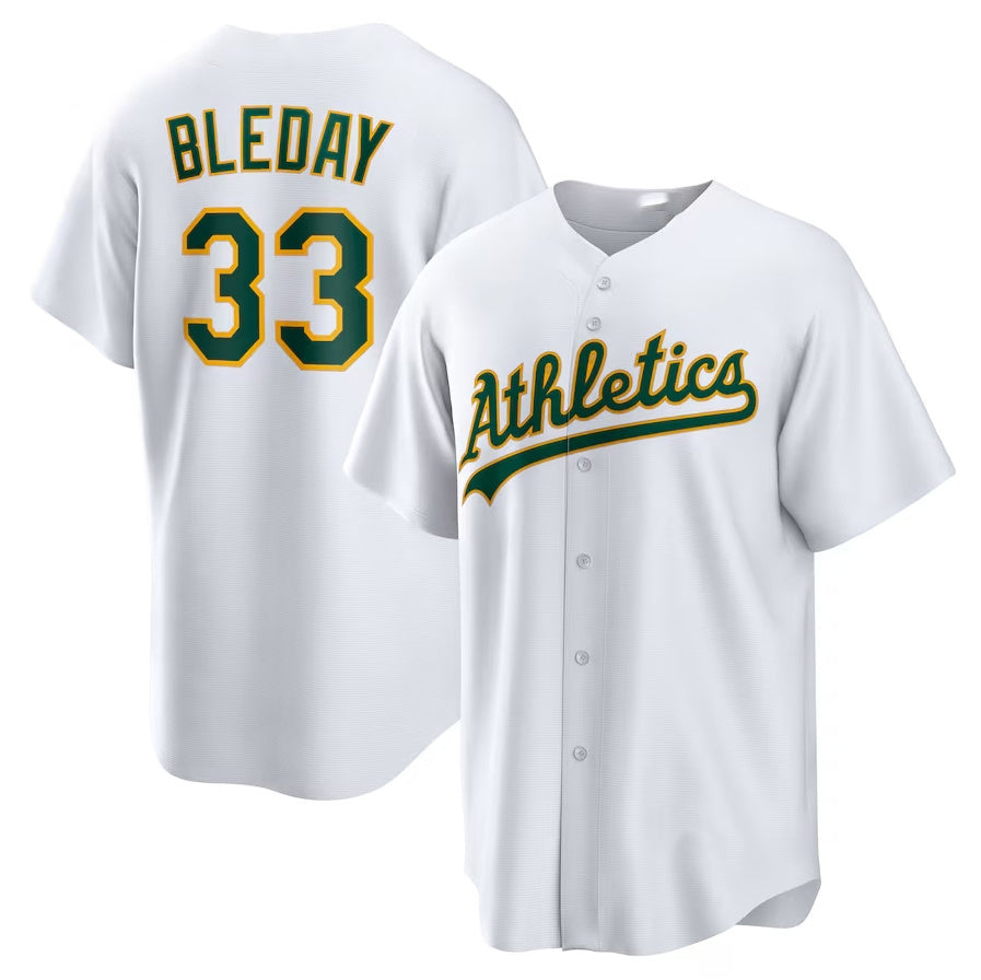 Custom #33 White OAK Baseball Shirt Top
