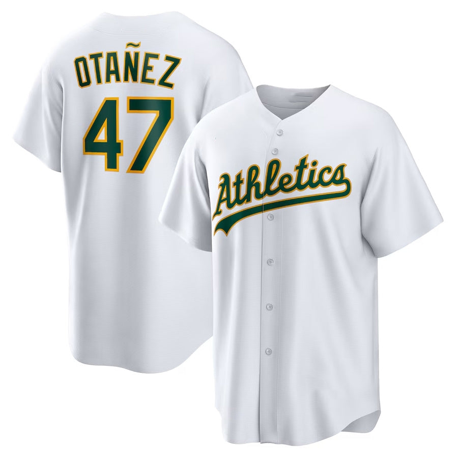 Custom #47 White OAK Baseball Shirt Top