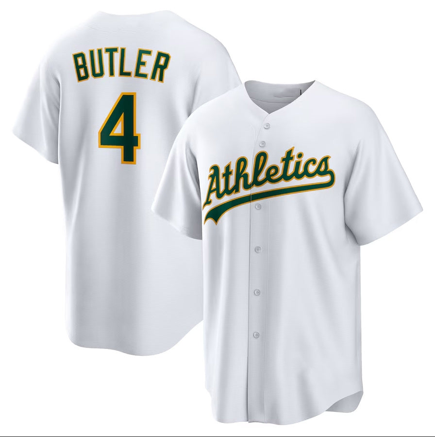 Custom #4 White OAK Baseball Shirt Top