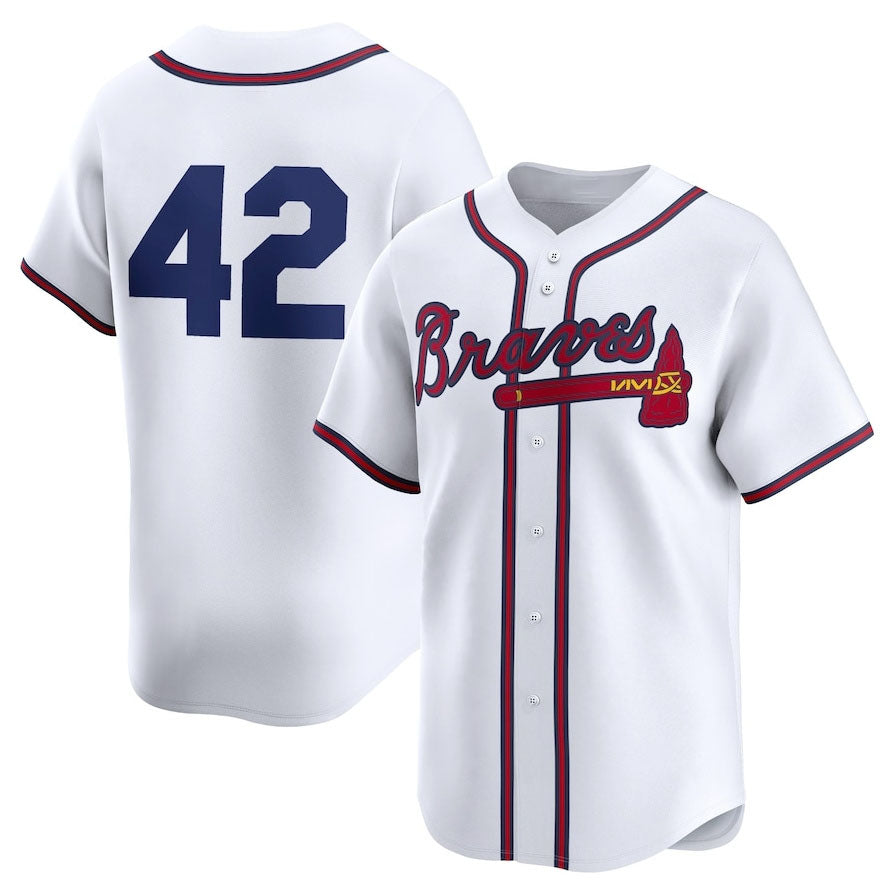 Custom #42 White 2024 Jackie Robinson Day ATL Baseball Shirt Top