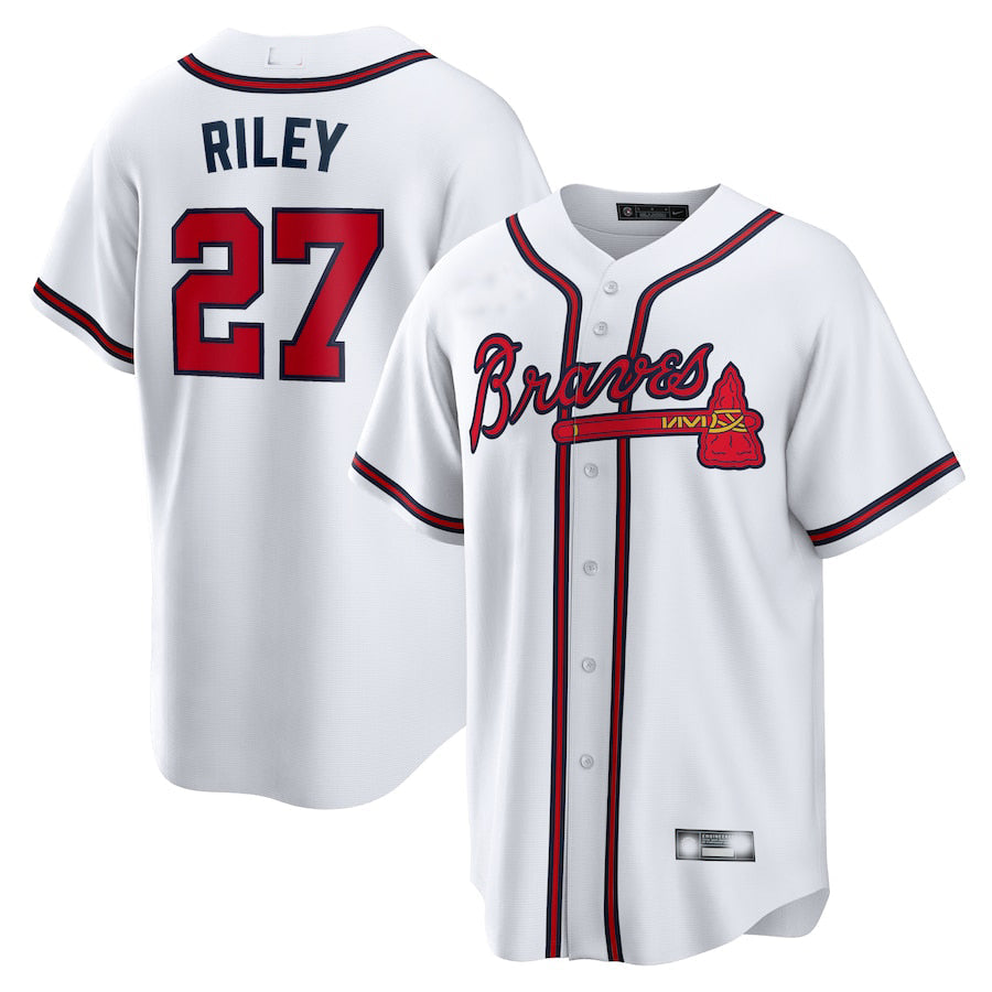 Custom #27 White ATL Baseball Shirt Top