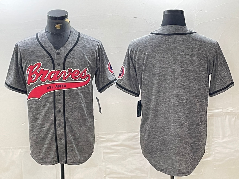 Custom Grey ATL Baseball Shirt Top