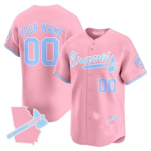Custom Pink ATL Baseball Shirt Top