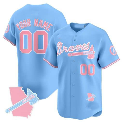 Custom Pink ATL Baseball Shirt Top