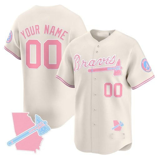 Custom Pink ATL Baseball Shirt Top
