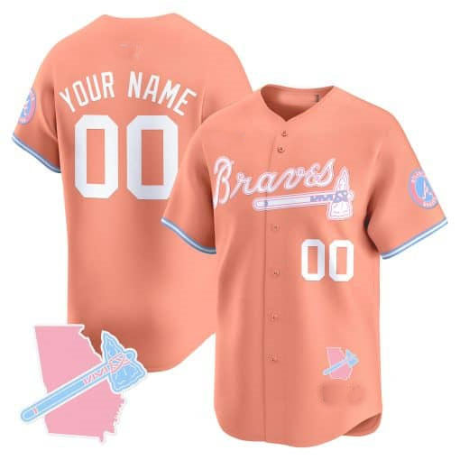 Custom Pink ATL Baseball Shirt Top