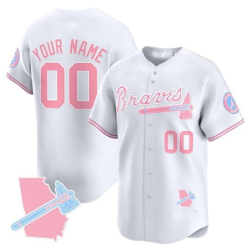 Custom Pink ATL Baseball Shirt Top