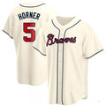 Custom #5 Cream ATL Baseball Shirt Top