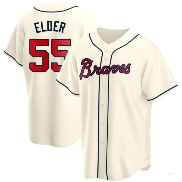 Custom #55 Cream ATL Baseball Shirt Top