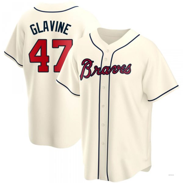 Custom #47 Cream ATL Baseball Shirt Top