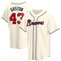 Custom #43 Cream ATL Baseball Shirt Top