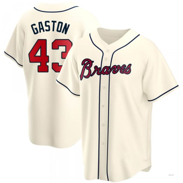 Custom #43 Cream ATL Baseball Shirt Top
