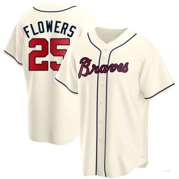 Custom #25 Cream ATL Baseball Shirt Top