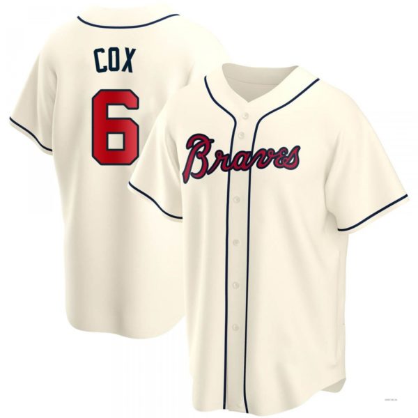 Custom #6 Cream ATL Baseball Shirt Top